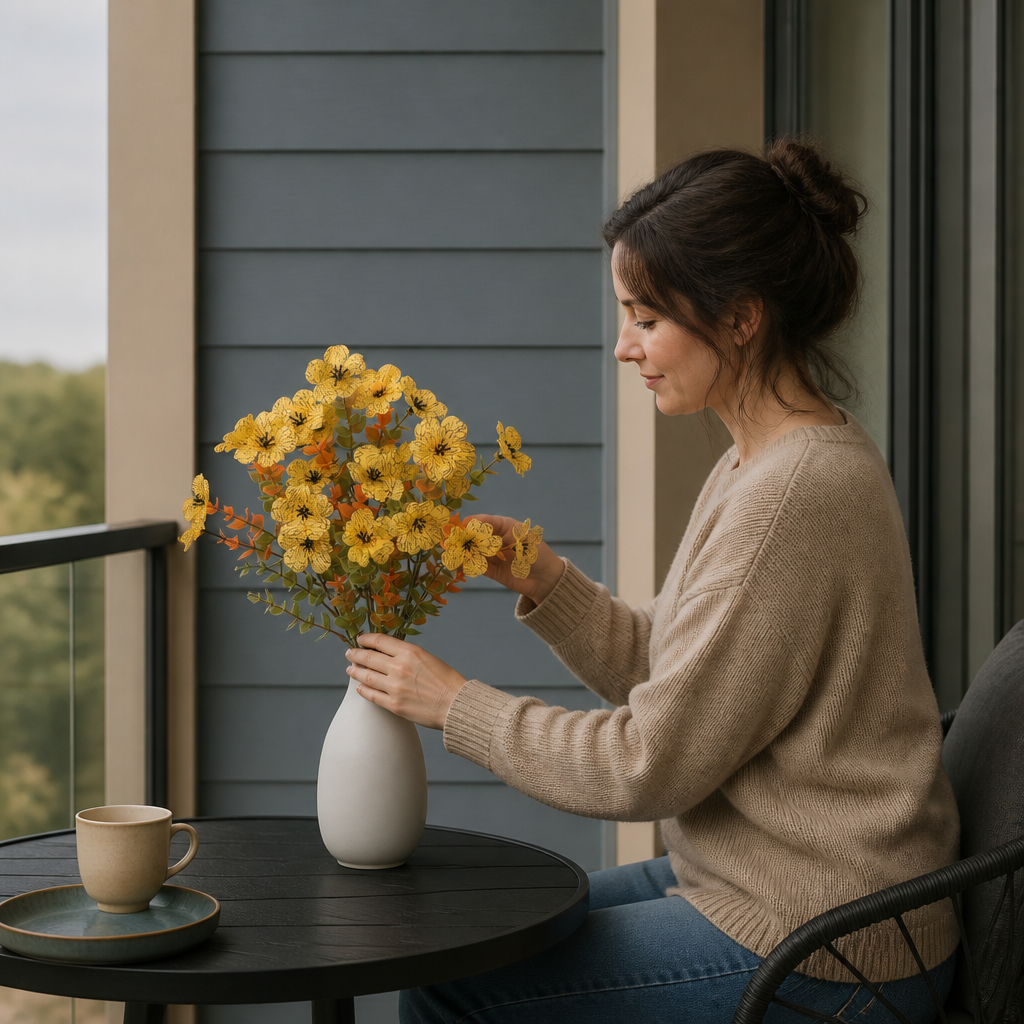 UV-Resistant Artificial Fall Flower Bouquet Set