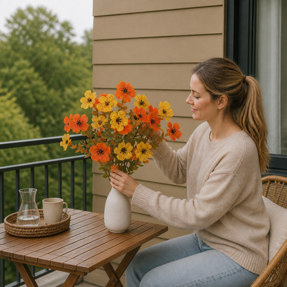 UV-Resistant Artificial Fall Flower Bouquet Set