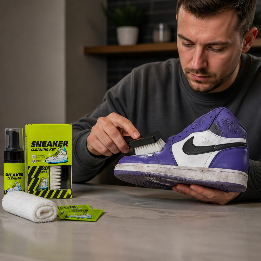 All-in-One Shoe Cleaning & Care Kit with Brushes, Dry Cleaner & Stain-Removal Wipes