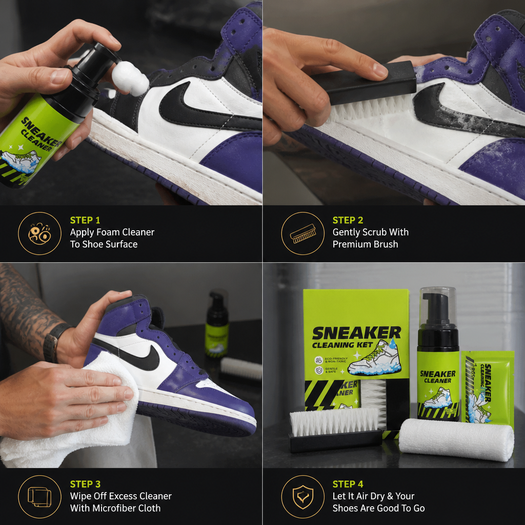 All-in-One Shoe Cleaning & Care Kit with Brushes, Dry Cleaner & Stain-Removal Wipes