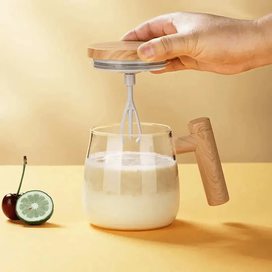 Wooden Self-Stirring Mug