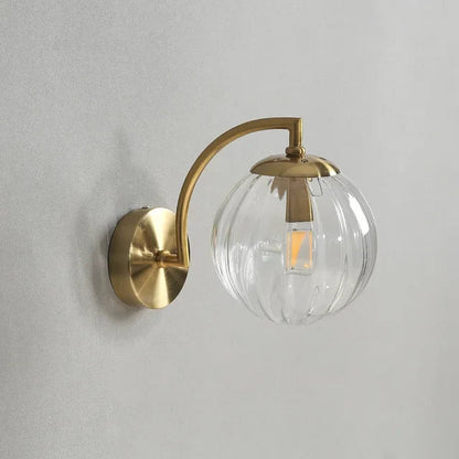 Elegant Glass Wall Light With Modern Brass Design For Home Decor