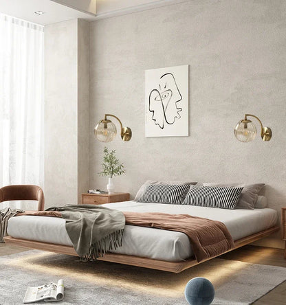 Elegant Glass Wall Light With Modern Brass Design For Home Decor