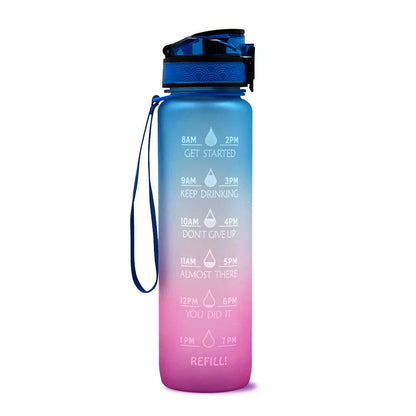 Hydration Reminder Water Bottle with Time Markings for Motivation