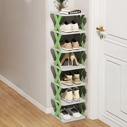 Space-Saving Multifunctional Foldable Shoe Rack