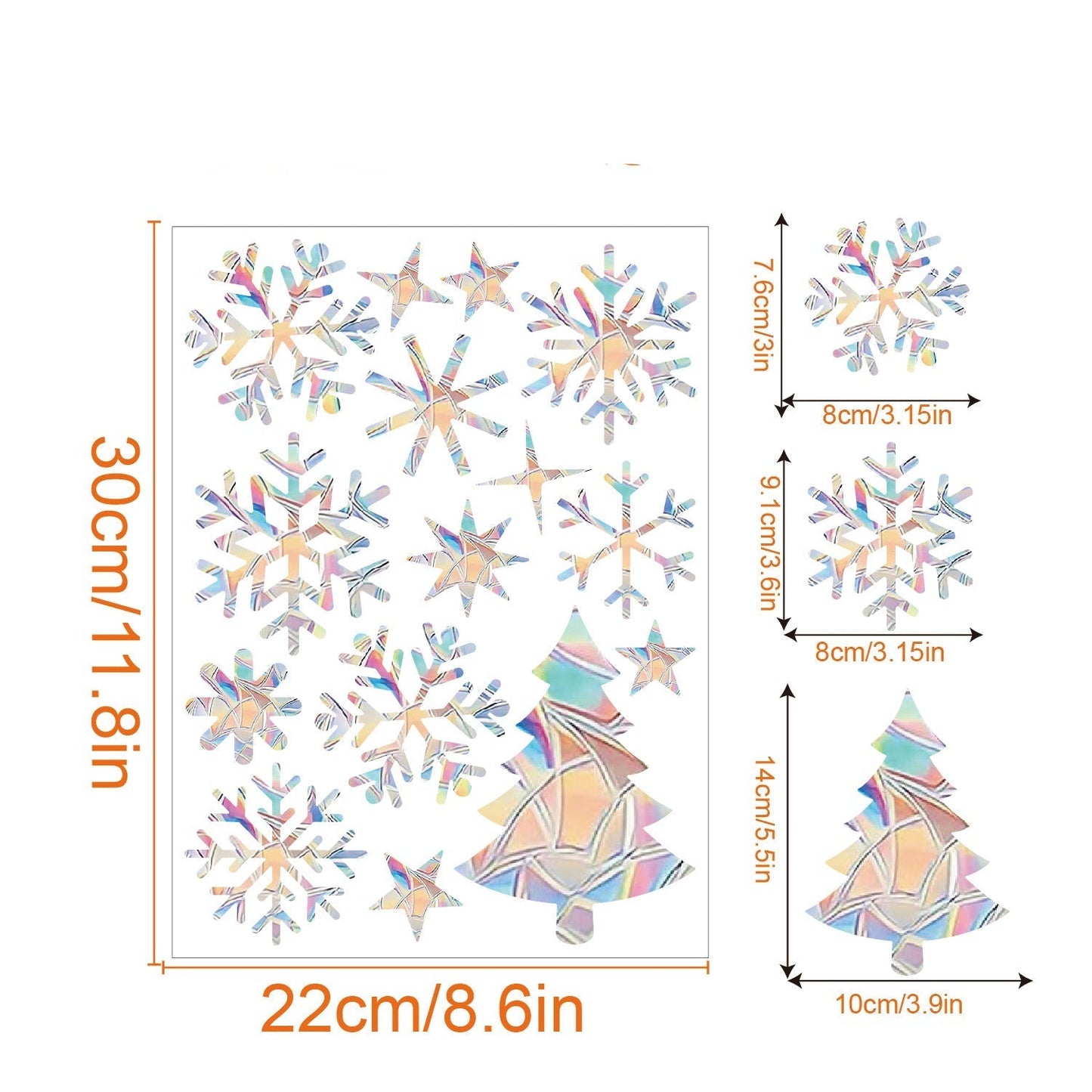 Rainbow Snowflake Window Decals