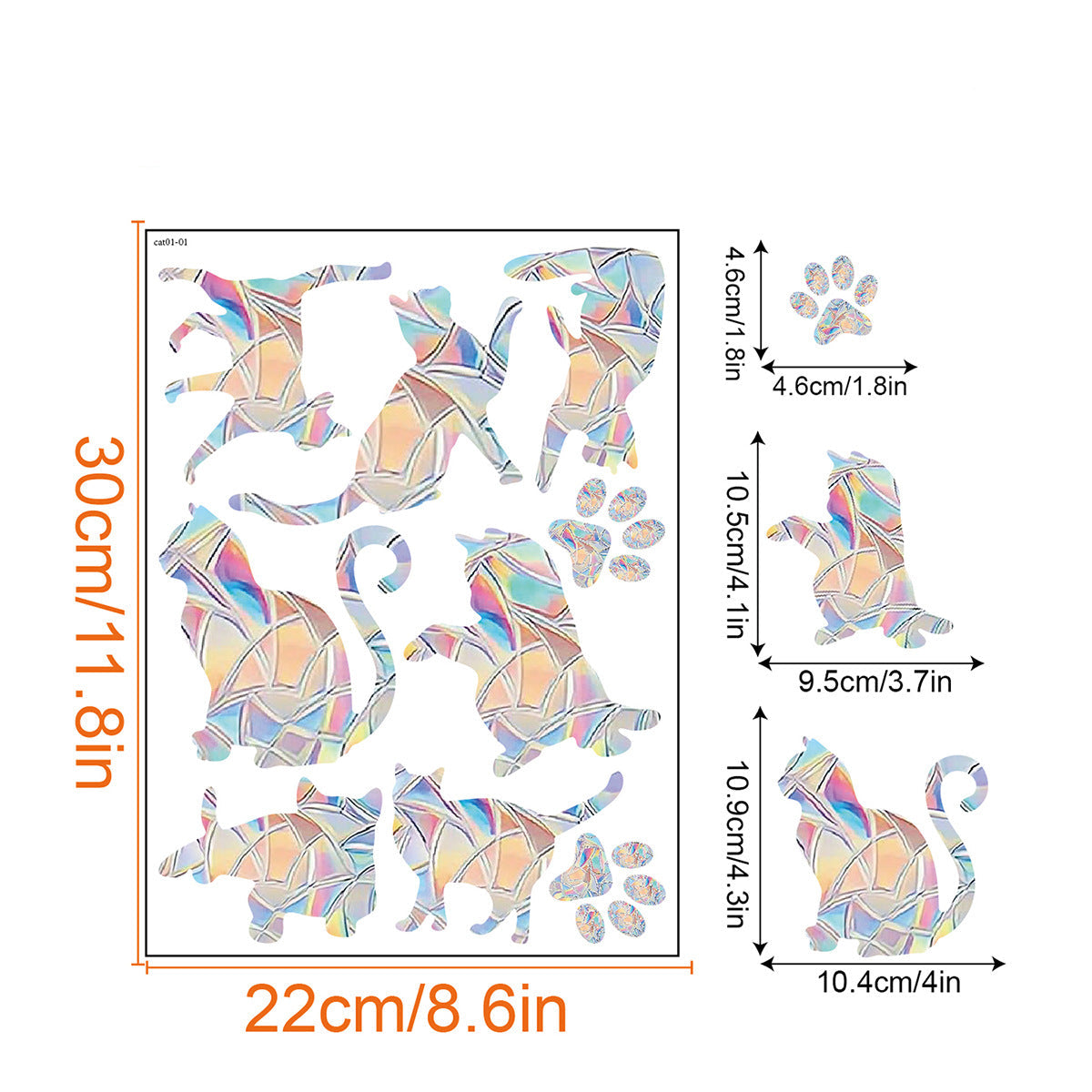 Rainbow Snowflake Window Decals