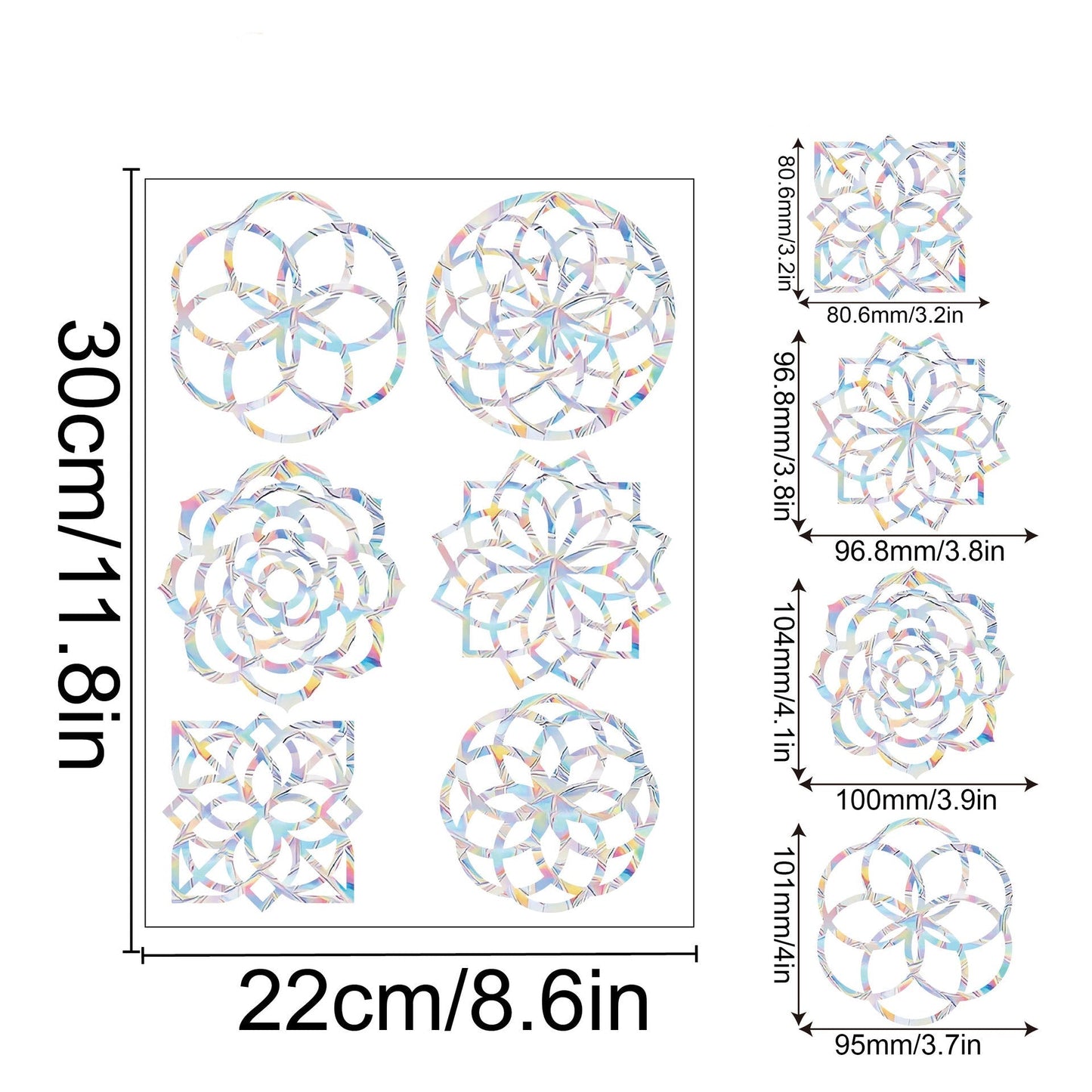 Rainbow Snowflake Window Decals