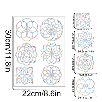 Rainbow Snowflake Window Decals