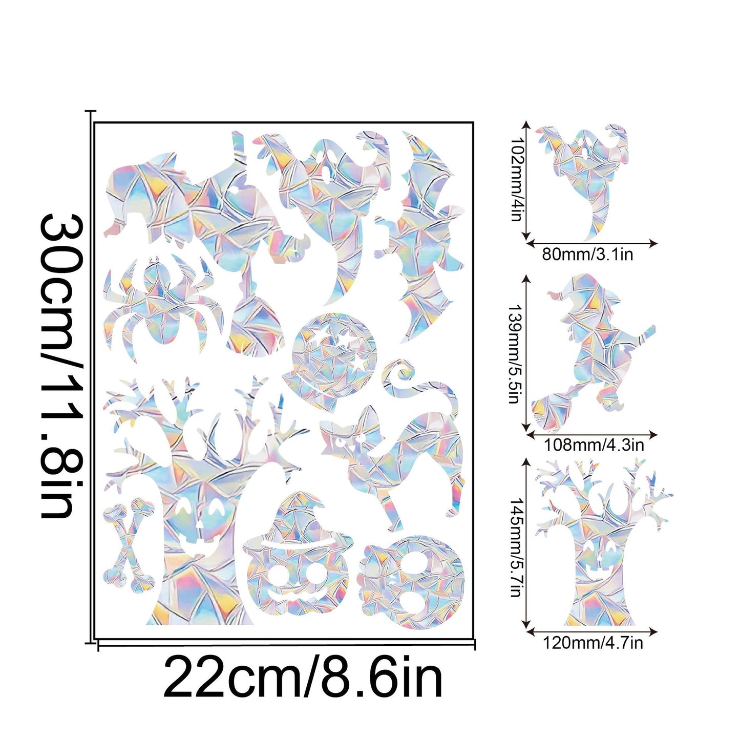 Rainbow Snowflake Window Decals