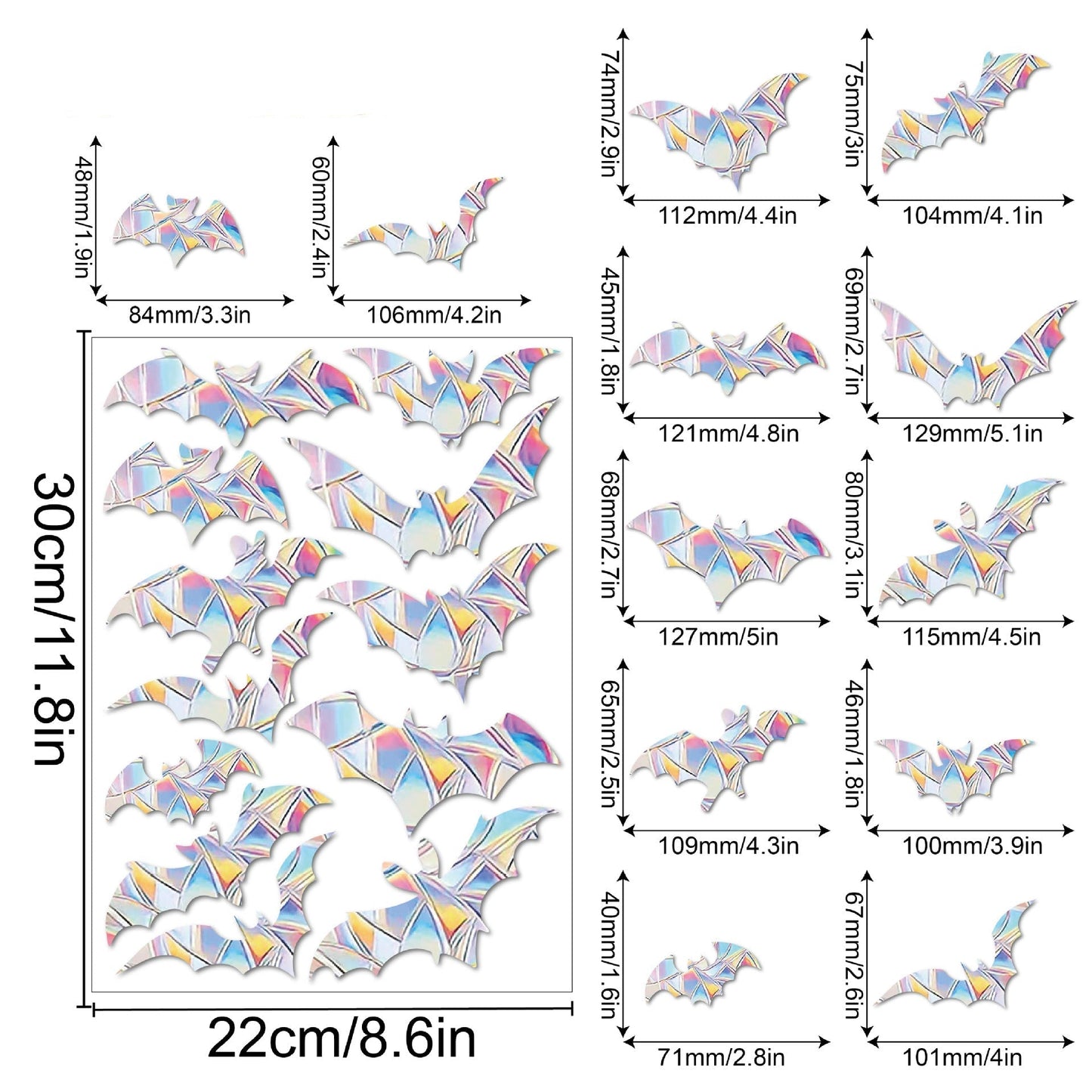 Rainbow Snowflake Window Decals