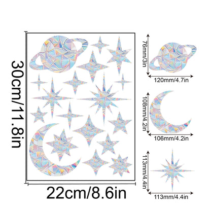 Rainbow Snowflake Window Decals