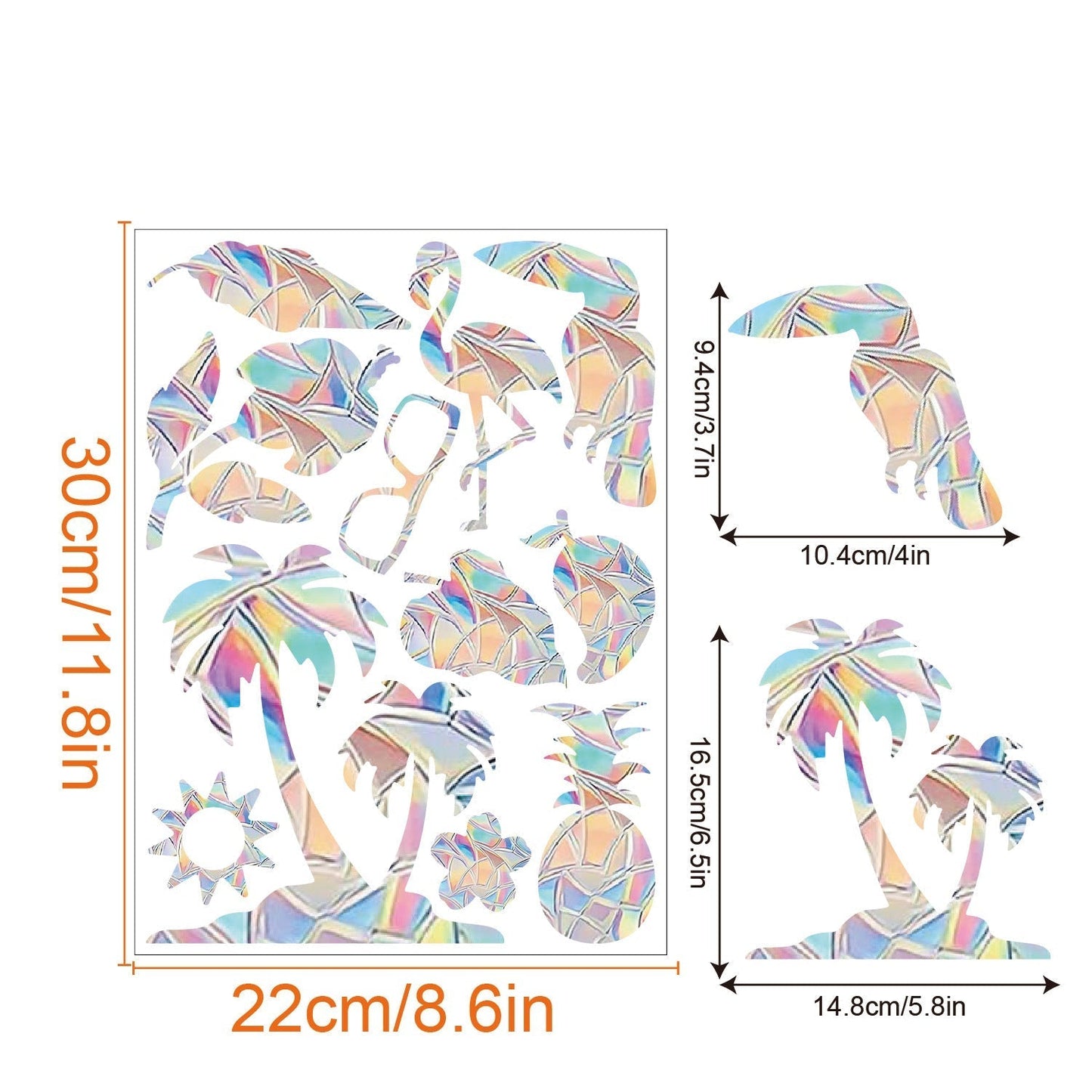 Rainbow Snowflake Window Decals