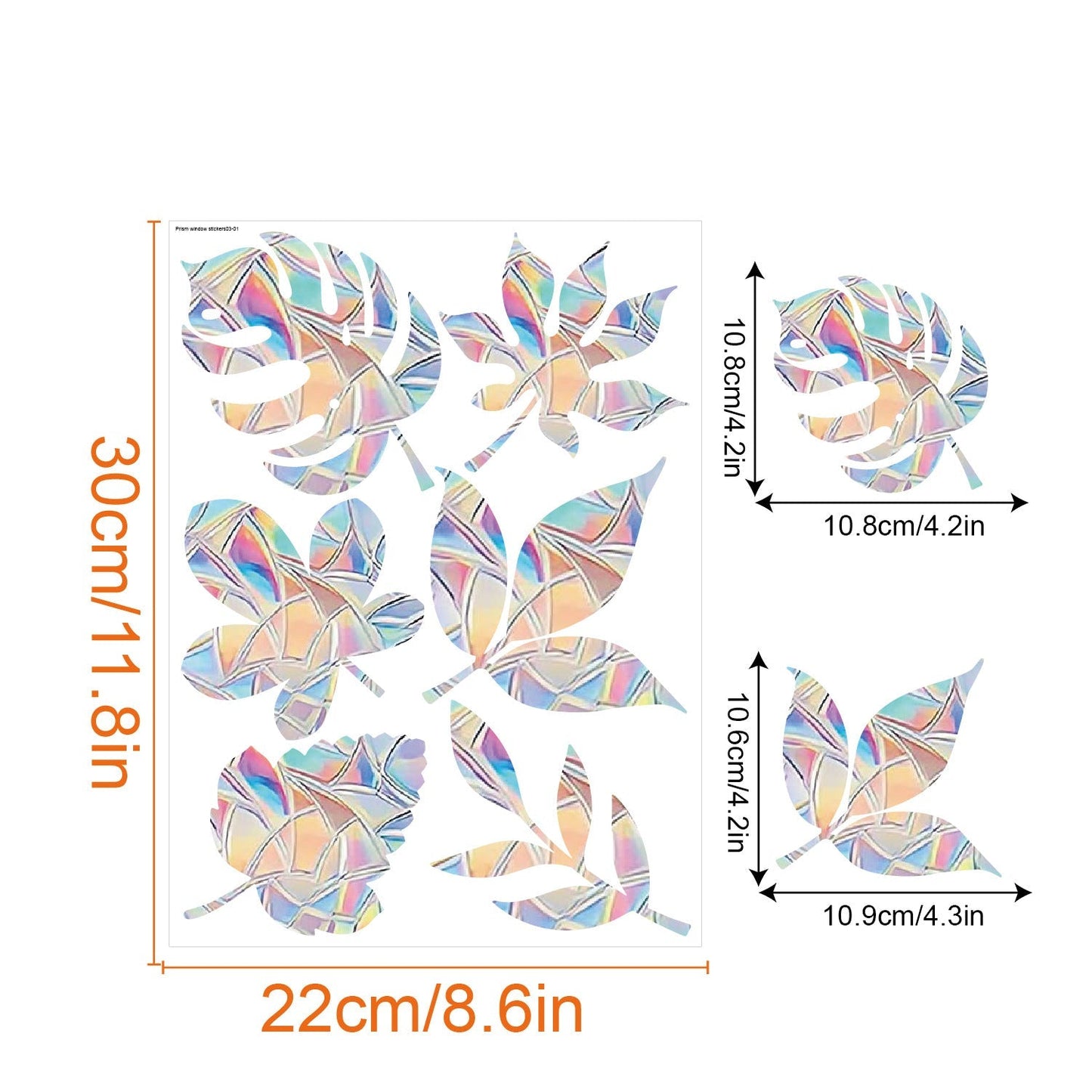 Rainbow Snowflake Window Decals