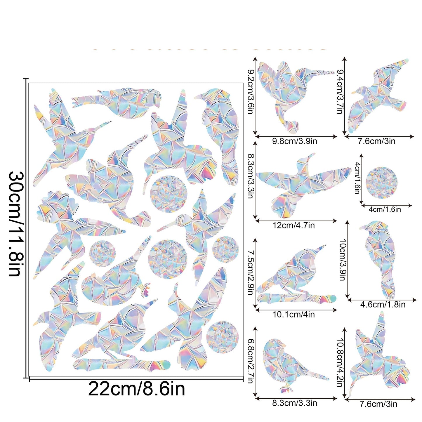 Rainbow Snowflake Window Decals