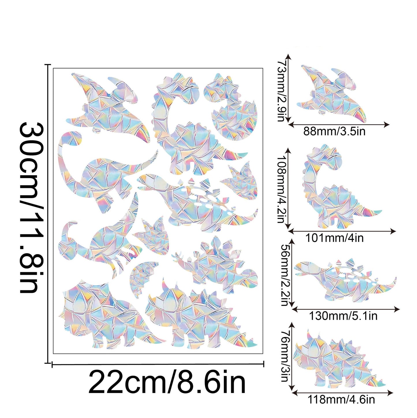 Rainbow Snowflake Window Decals