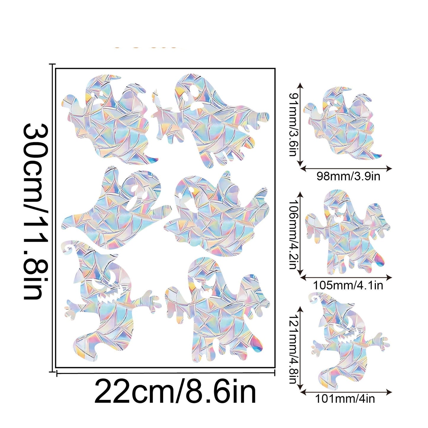 Rainbow Snowflake Window Decals