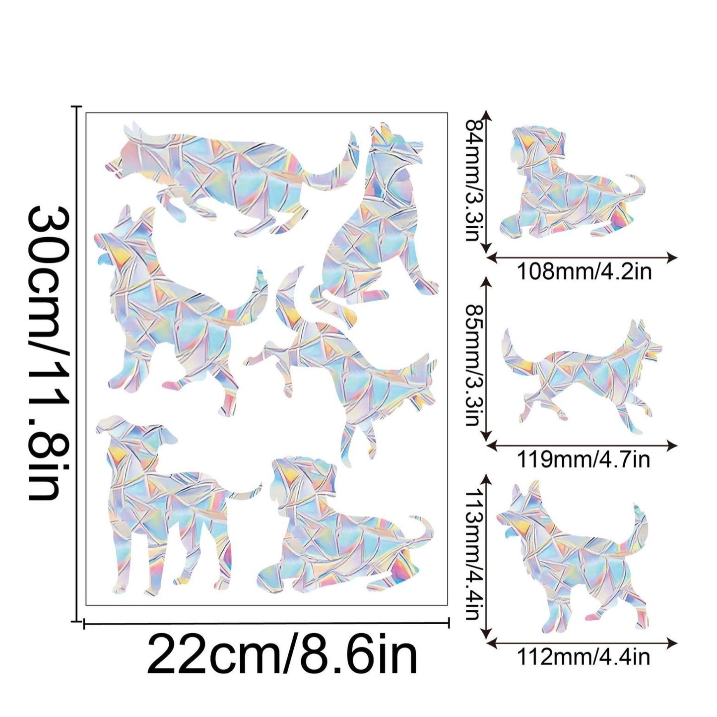 Rainbow Snowflake Window Decals