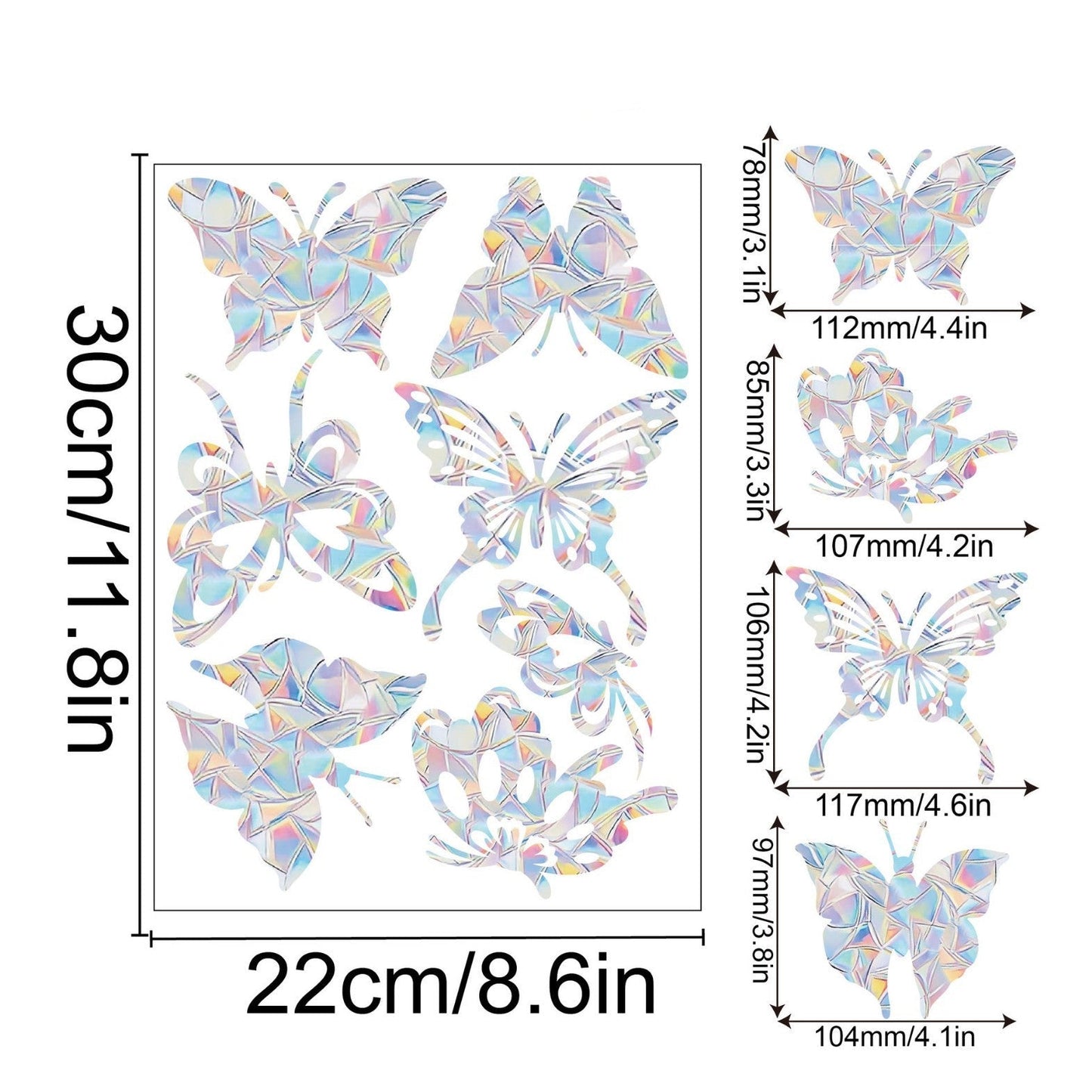 Rainbow Snowflake Window Decals