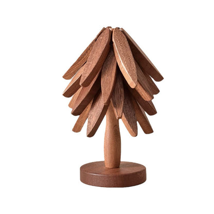 Wooden Tree-Inspired Coaster Set