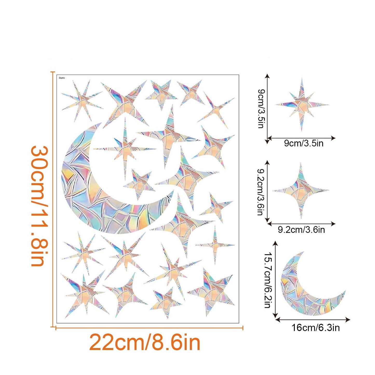 Rainbow Snowflake Window Decals