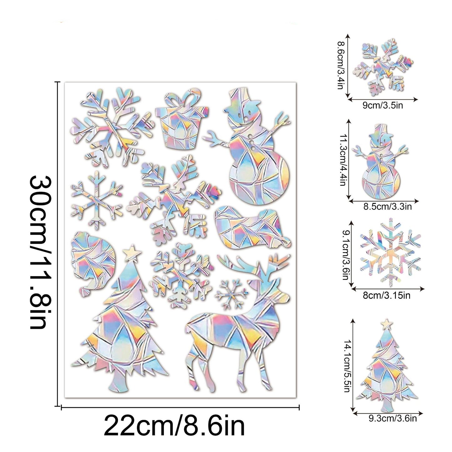 Rainbow Snowflake Window Decals