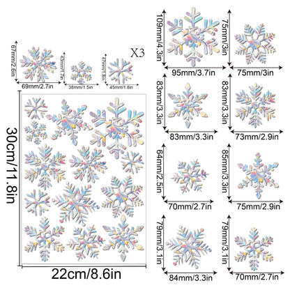 Rainbow Snowflake Window Decals