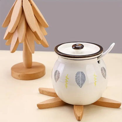 Wooden Tree-Inspired Coaster Set