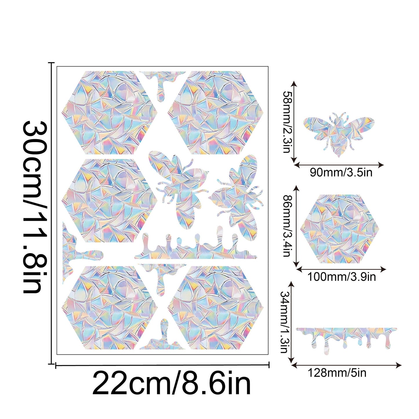 Rainbow Snowflake Window Decals