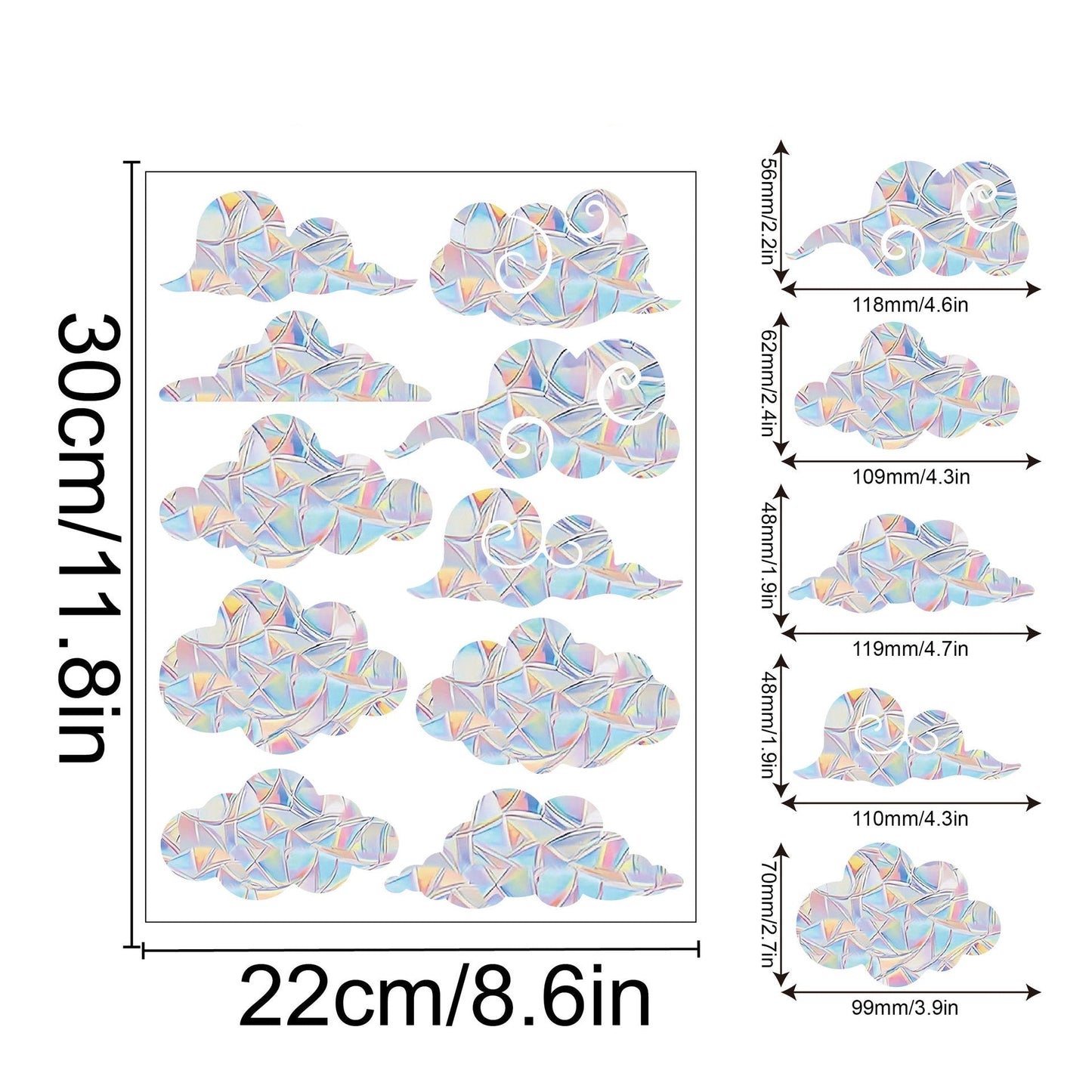 Rainbow Snowflake Window Decals