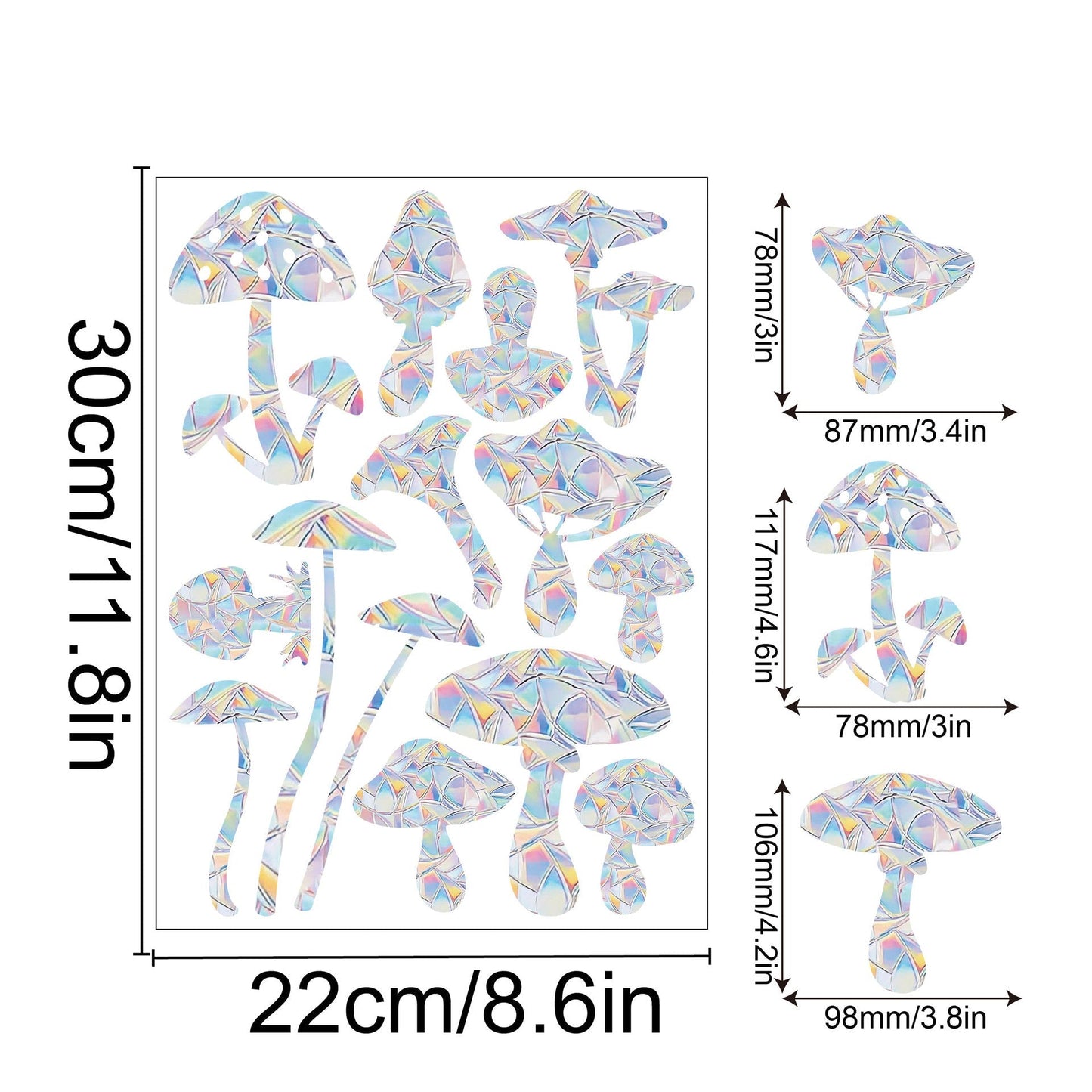 Rainbow Snowflake Window Decals