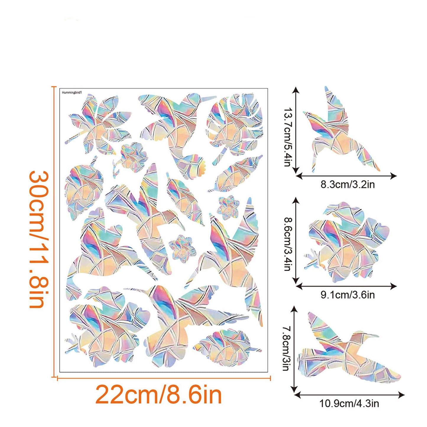 Rainbow Snowflake Window Decals