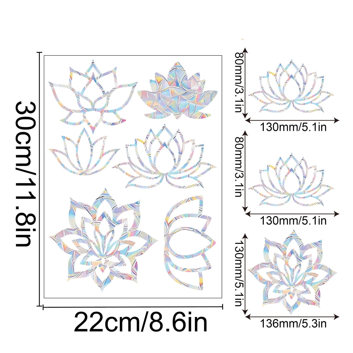 Rainbow Snowflake Window Decals