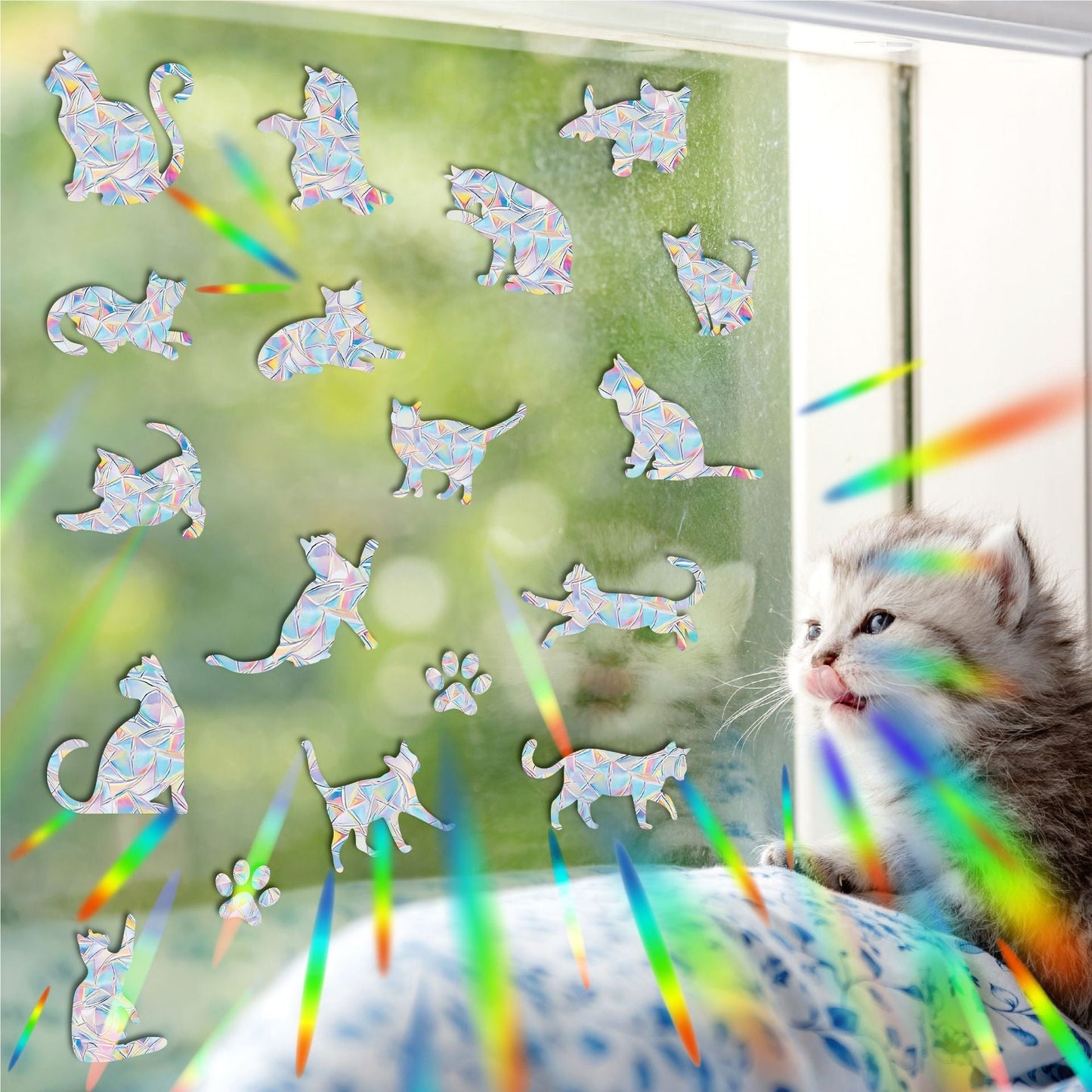 Rainbow Snowflake Window Decals