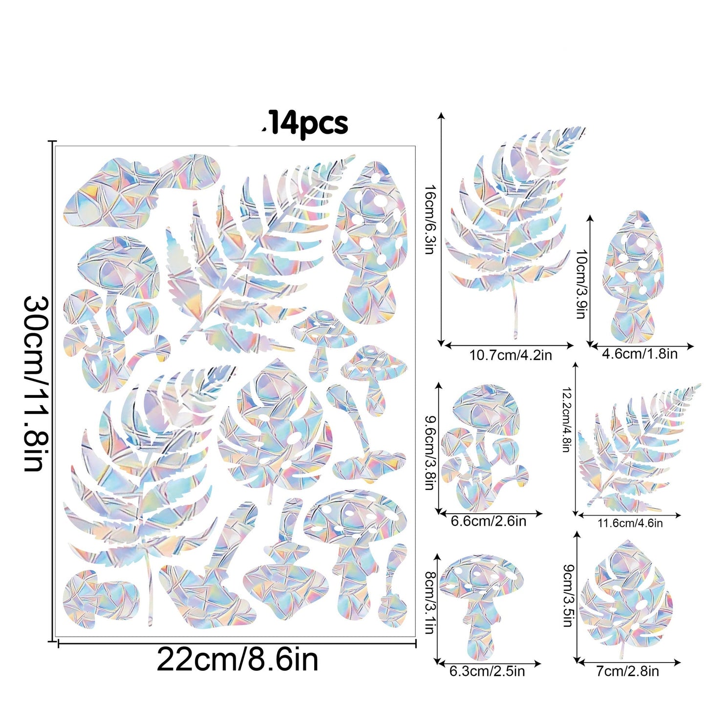 Rainbow Snowflake Window Decals