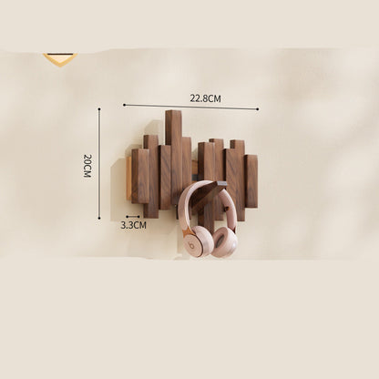Elegant Wooden Piano Key Hook Rack