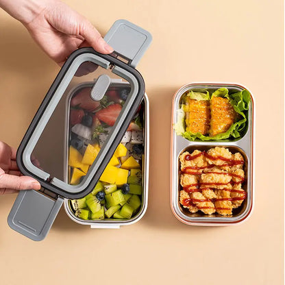 2-Layer Stainless Steel Bento Box with Airtight Lid