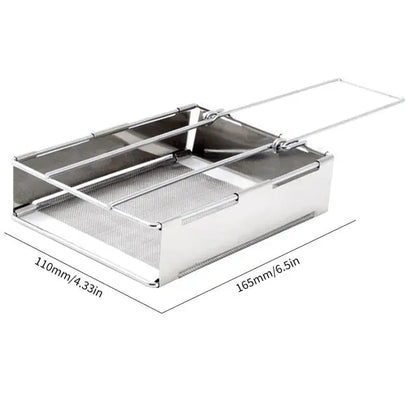 Foldable Stainless Steel Camping Stove – Portable Wood-Burning Cooker for Outdoor Cooking