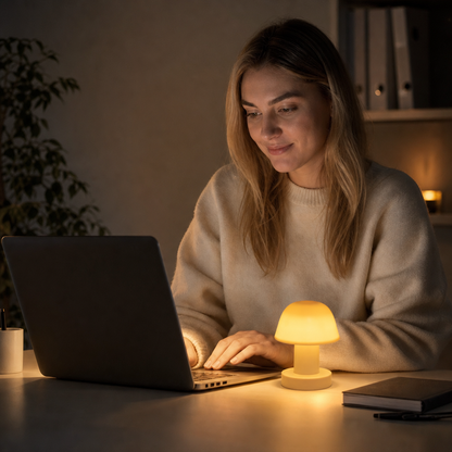 Mini Rechargeable LED Mushroom Table Lamp with Touch Control