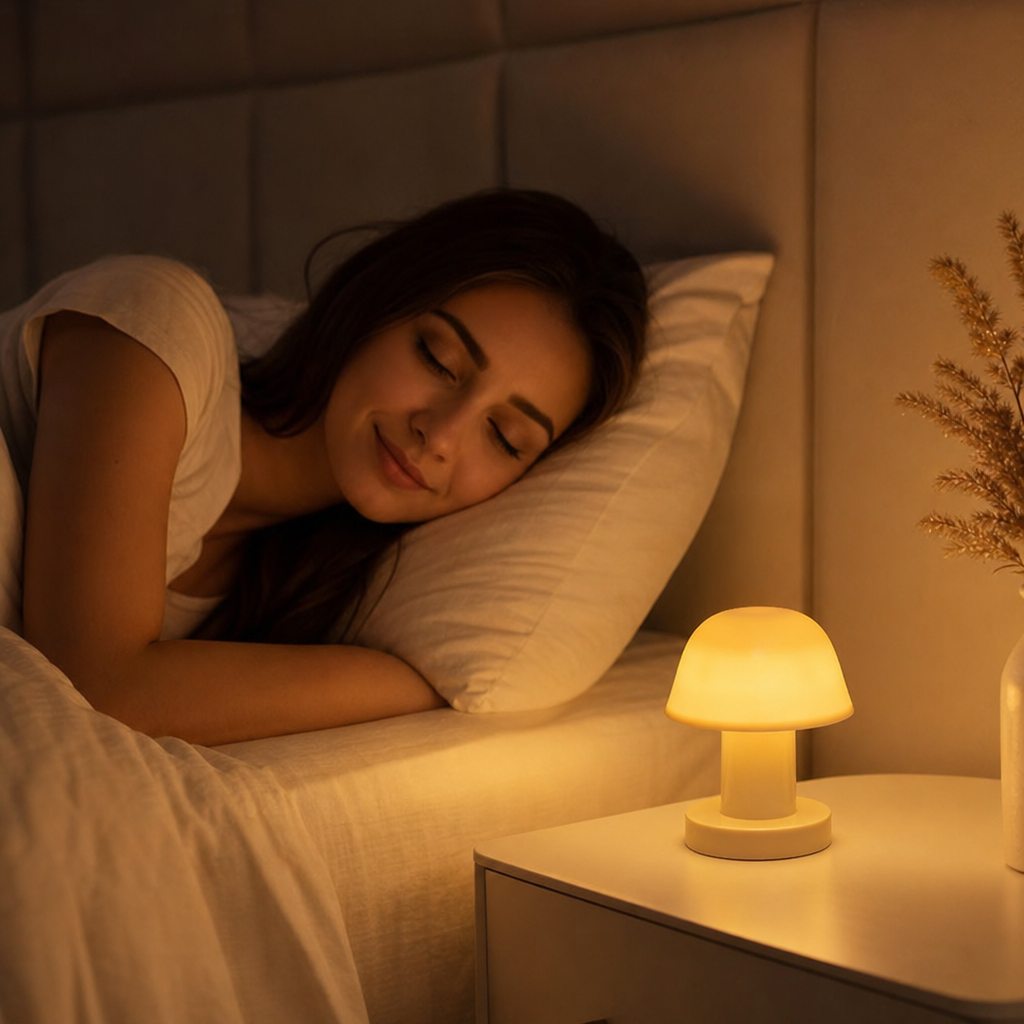 Mini Rechargeable LED Mushroom Table Lamp with Touch Control