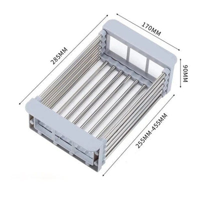 Adjustable Sink Dish Draining Rack – Space-Saving Kitchen Organizer for Crockery and Vegetables