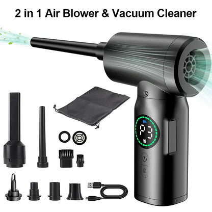 Cordless 2-in-1 Air Duster & Vacuum with LED Light (7500mAh)