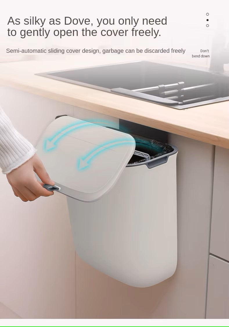 Compact Wall-Mounted Waste Bin – Swiveling Trash Bin for Kitchen, Bathroom, and Office Use