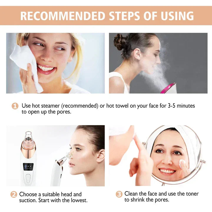 Rechargeable Blackhead Remover & Facial Cleansing Device