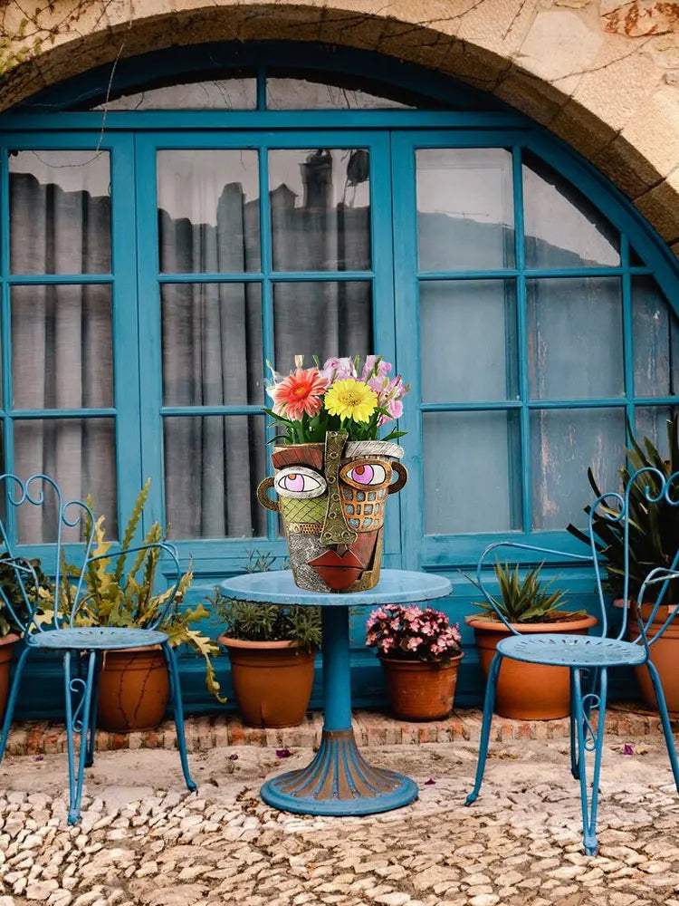 Vibrant Face Planter – Unique Decorative Pot for Home and Garden