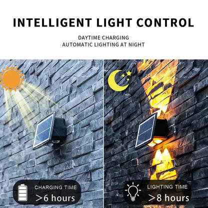 Modern Solar LED Wall Light with Up & Down Lighting Effect – Outdoor Garden and Patio Lighting