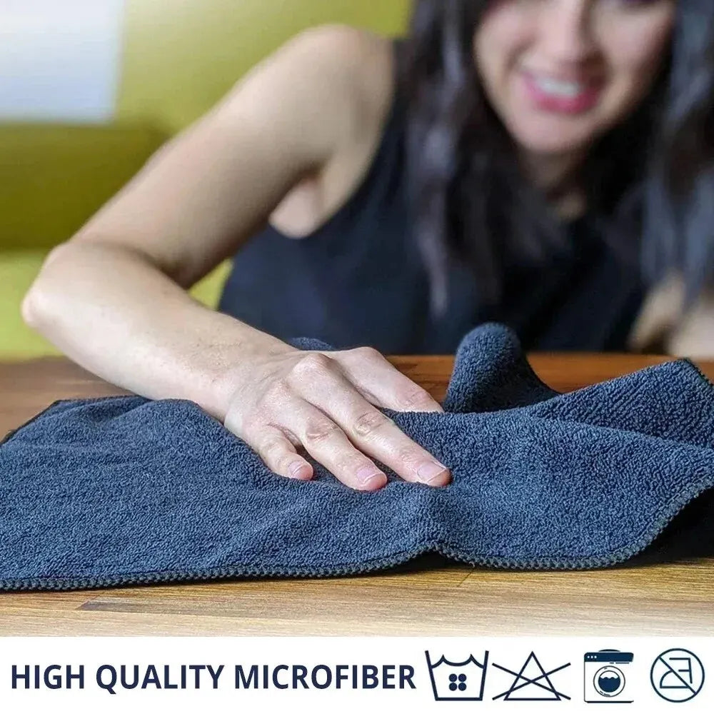 Premium Microfibre Cleaning Cloth Set – 10 Pieces for Streak-Free Shine