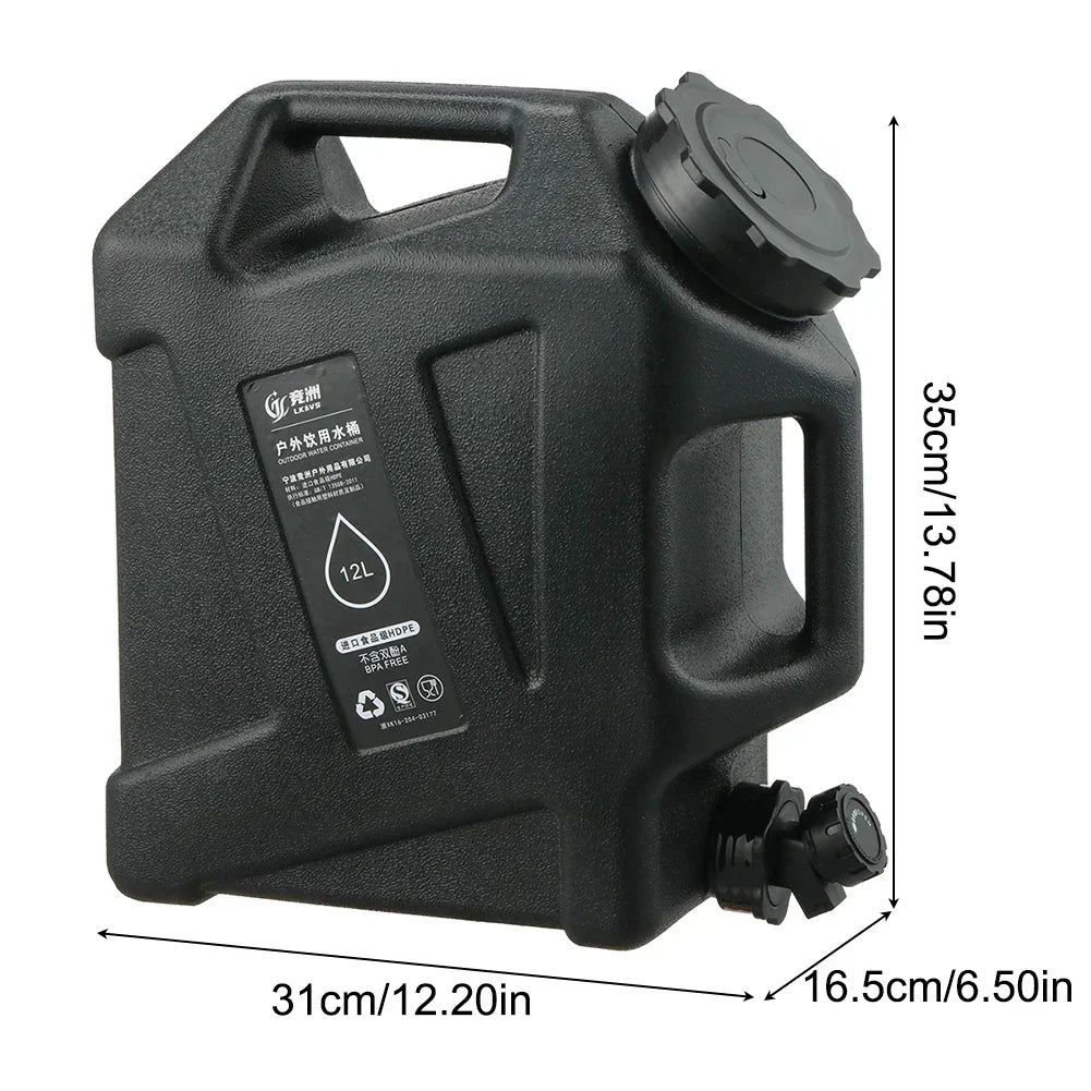 12L Portable Water Canister with Tap – Outdoor Camping Essential