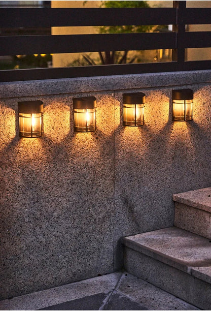 Weatherproof LED Outdoor Wall Light – Glass and Grille Design for Patio & Balcony