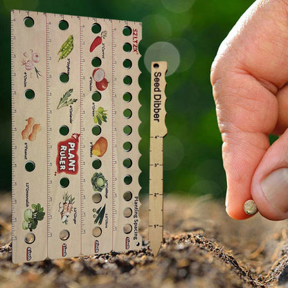 Garden Planting Guide Ruler – Wooden Seed Depth & Spacing Tool for Accurate Planting